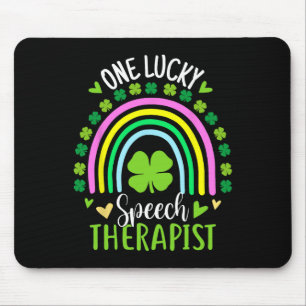 One Lucky Speech Therapist Rainbow St Patricks Day Mouse Mat