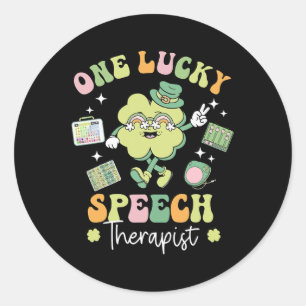 One Lucky Speech Therapist Slp Shamrock St Patrick Classic Round Sticker