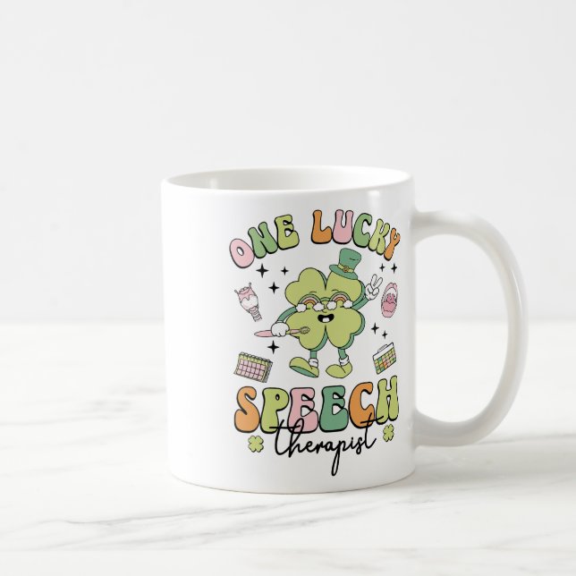 One Lucky Speech Therapist St Patricks Day Speech  Coffee Mug (Right)