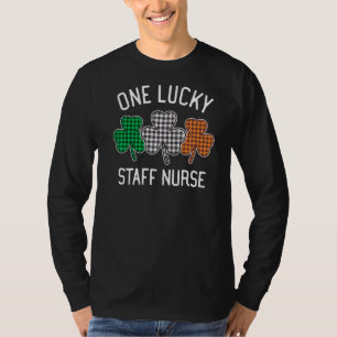 One Lucky Staff Nurse St Patrick's Day Irish Flag T-Shirt