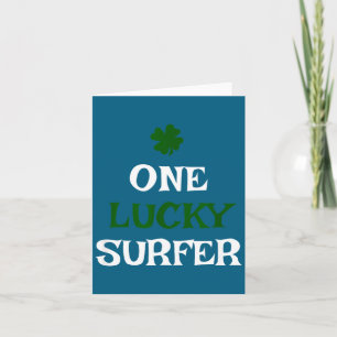 One lucky surfer st. patrick's day funny irish card