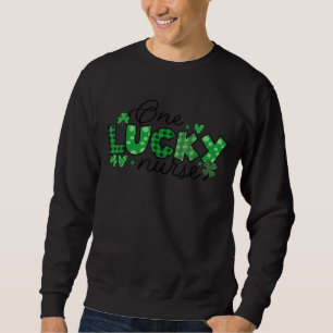 One Lucky Teacher Buffalo Plaid St Patricks Teache Sweatshirt
