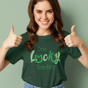 One Lucky Teacher   Customisable St Patrick's Day T-Shirt