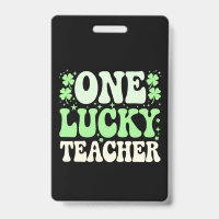 One Lucky Teacher Groovy Retro Teacher St Patricks