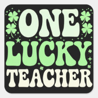 One Lucky Teacher Groovy Retro Teacher St Patricks