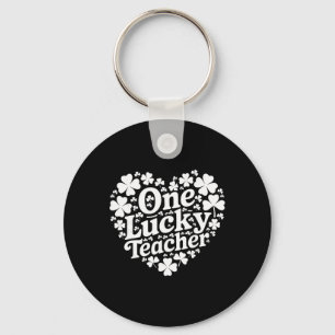 One Lucky Teacher Happy St Patricks Day Cute Green Key Ring