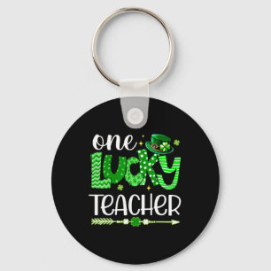 One Lucky Teacher Happy St Patricks Day Cute Green Key Ring
