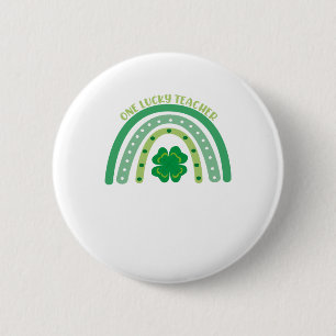 One Lucky Teacher Irish Rainbow St Patrick’s Day  6 Cm Round Badge