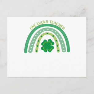 One Lucky Teacher Irish Rainbow St Patrick’s Day  Postcard