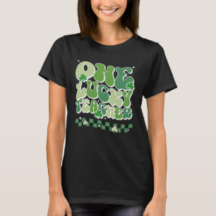 One Lucky Teacher Retro Groovy For Teachers St Pat T-Shirt