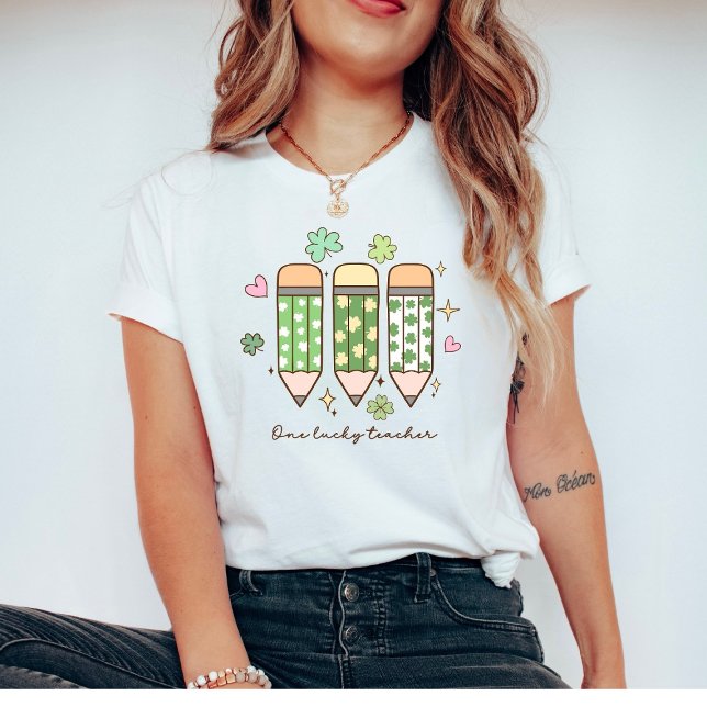 One Lucky Teacher Retro St. Patrick’s Day T-Shirt (Creator Uploaded)