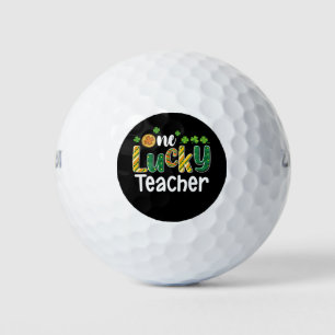 One Lucky Teacher School St Patrick's Day Golf Balls
