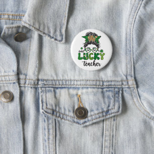 One Lucky Teacher - St. Patrick's Day  6 Cm Round Badge