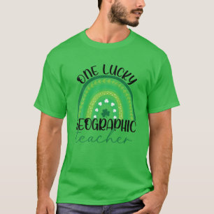 One Lucky Teacher St Patrick's Day Geography Teach T-Shirt