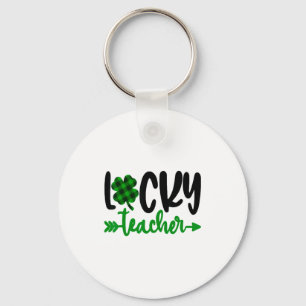 One Lucky Teacher St Patricks Day Shamrock Teacher Key Ring