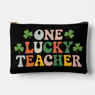 One Lucky Teacher Teaching Retro St Patrick's Day Accessory Pouch