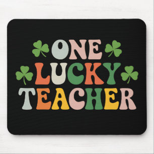 One Lucky Teacher Teaching Retro St Patrick's Day Mouse Mat