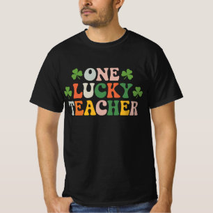 One Lucky Teacher Teaching Retro St Patrick's Day T-Shirt