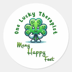 One Lucky Therapist St. Patrick’s Day Fun Design Classic Round Sticker