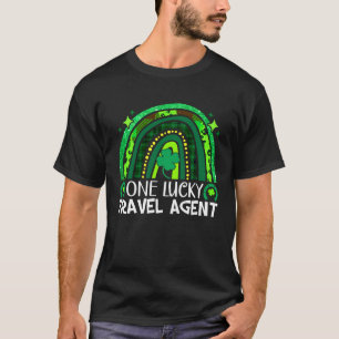 One Lucky Travel Agent Rainbow St Patrick's Day Qu T-Shirt