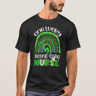 One Lucky Wound Care Nurse Stethoscope St Patrick  T-Shirt