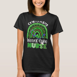 One Lucky Wound Care Nurse Stethoscope St Patrick T-Shirt