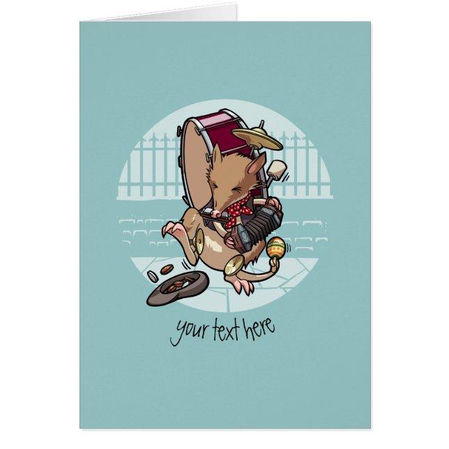 One Man Bandicoot Busking With Harmonica Cartoon (Front)