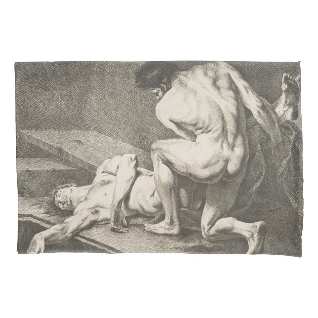 One Man Lifting the Legs of Another Man Pillowcase (Front-Left)