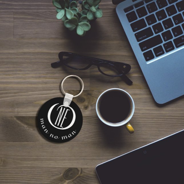 One man no man encouragement quote black key ring (Creator Uploaded)