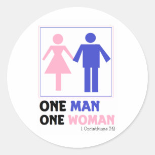 One Man One Woman Classic Round Sticker