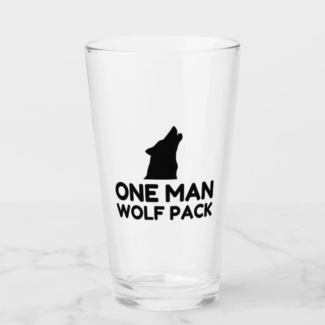 One Man Wolf Pack Glass (Front)