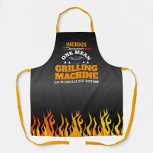 One Mean Grilling Machine Flame on BLACK