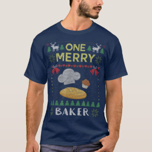One Merry Baker Baking Bakery Ugly Christmas Sweat T-Shirt