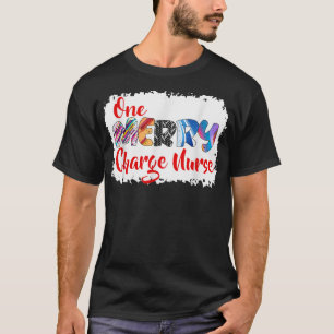 One Merry Charge Nurse Christmas PJ Xmas Matching  T-Shirt