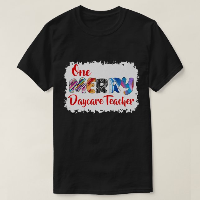 One Merry Daycare Teacher Christmas PJ Xmas Matchi T-Shirt (Design Front)