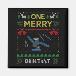 One Merry Dentist Dental Doctor Ugly Christmas Swe Magnet