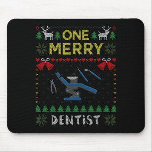 One Merry Dentist Dental Doctor Ugly Christmas Swe Mouse Mat