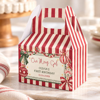 One Merry Girl Whimsical Christmas Birthday Favour Box