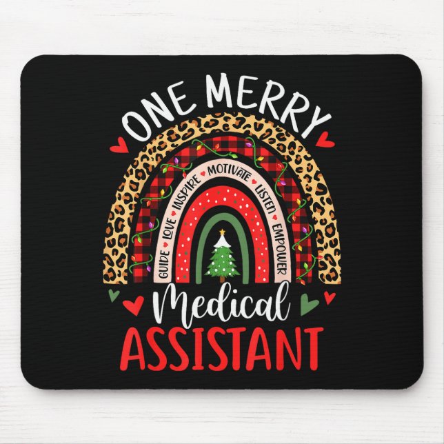 One Merry Medical Istant Rainbow Christmas Cma Nur Mouse Mat (Front)