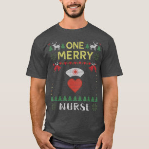 One Merry Nurse RN Nursing Hospital Ugly Christmas T-Shirt