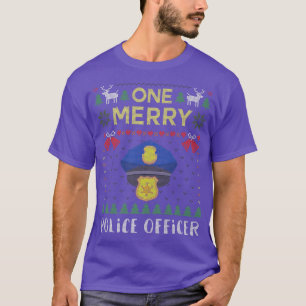 One Merry Police Officer Policeman Ugly Christmas T-Shirt
