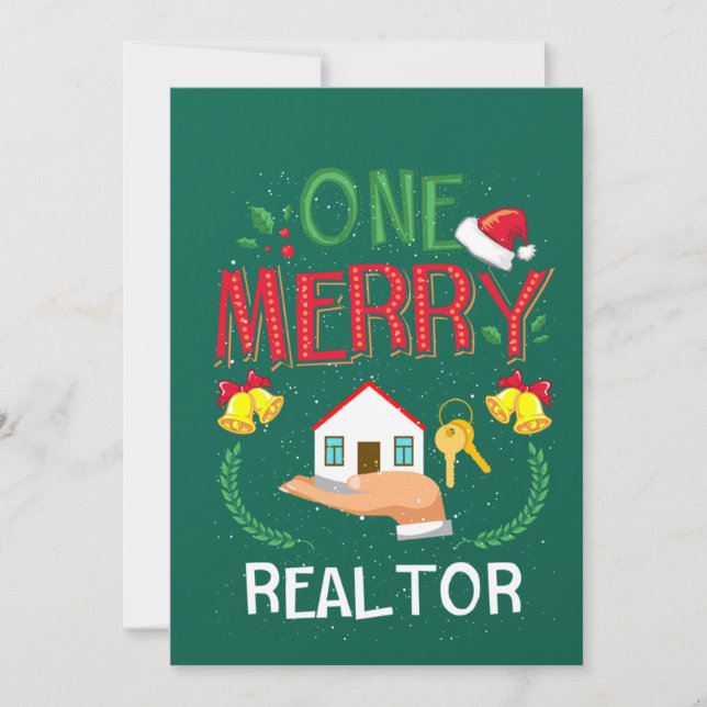 One Merry Realtor Real Estate Ugly Christmas Invitation (Front)