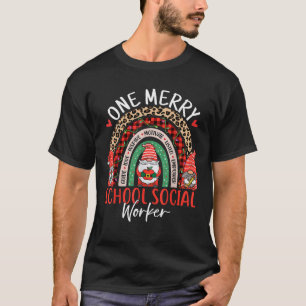 One Merry School Social Worker Rainbow Christmas G T-Shirt