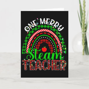 One Merry Steam Teacher Christmas Funny Teacher Ra Card