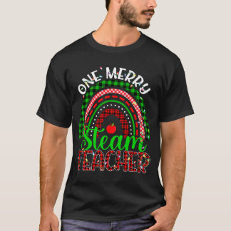 One Merry Steam Teacher Christmas Funny Teacher Ra T-Shirt