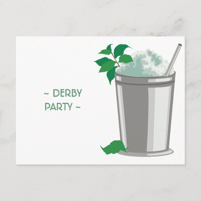 ONE MINT JULEP DERBY PARTY INVITATION POSTCARD (Front)