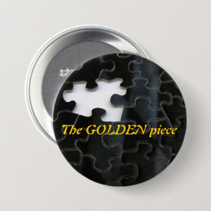 One Missing Puzzle Piece Black and White Photo 7.5 Cm Round Badge