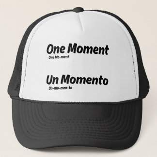 One Moment Un Momento Learn Educational Flashcard Trucker Hat