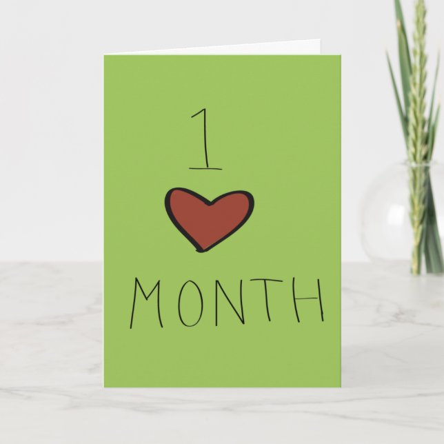 One Month Anniversary Card (Front)