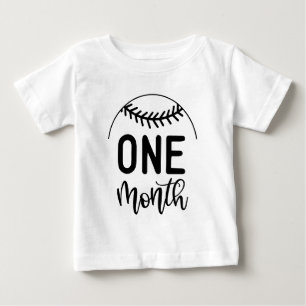 One Month Baseball Baby Milestone - T-Shirt